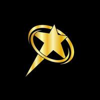 Gold Star Symbol Vorlage Vektor Illustration Design