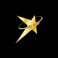 Gold Star Symbol Vorlage Design. Vektor Illustration