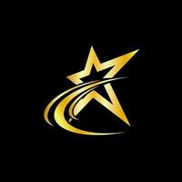 guld stjärna ikon mall vektor illustration design