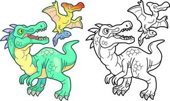 komisch prähistorisch Dinosaurier, Illustration Design vektor