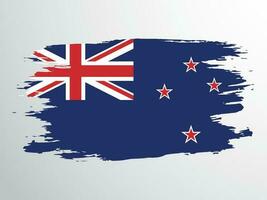 Neu Neuseeland Flagge gemalt mit ein Bürste vektor