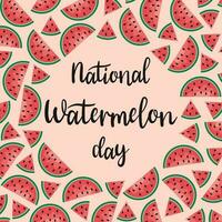 Gruß Karte National Wassermelone Tag vektor