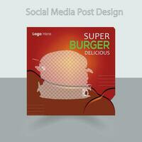 schnell Essen Restaurant Geschäft Marketing Sozial Medien Post oder Netz Banner Vorlage Design mit abstrakt Hintergrund, Logo und Symbol. frisch Pizza, Burger, Pasta vektor