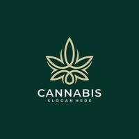 Cannabis Linie Logo Design Vektor