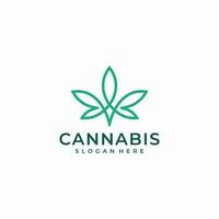 Cannabis Linie Logo Design Vektor