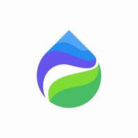 Wasser und Blatt Logo Design Vektor