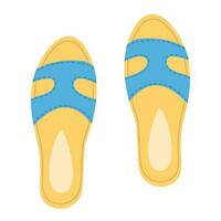isolerat kvinna sommar blå skor med utskärningar. eleganta modern design flip floppar. platt hand dragen färgrik vektor illustration på vit bakgrund.