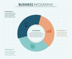 tre steg arbete bearbeta cirkel företag infographic mall, cirkel reklam Diagram diagram presentation vektor