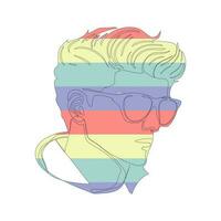 bunt Mann tragen Sonnenbrille Vektor Illustration