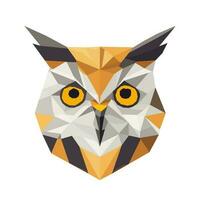 ein Eule Kopf im geometrisch gestalten Vektor Illustration. polygonal Vogel Illustration.