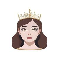 Porträt von Prinzessin tragen Krone Vektor Illustration