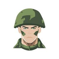 porträtt av militär soldat vektor illustration