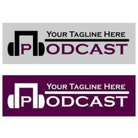 Podcast oder Radio Logo Design Vektor