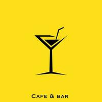 Kafé och bar logotyp vektor. cocktail begrepp vektor logotyp design.