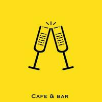 Cafe und Bar Logo Vektor. Cocktail Konzept Vektor Logo Design.