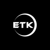 etk-Buchstaben-Logo-Design in Abbildung. Vektorlogo, Kalligrafie-Designs für Logo, Poster, Einladung usw. vektor