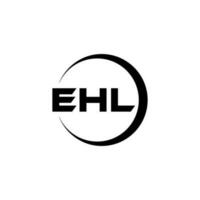 ehl brev logotyp design i illustration. vektor logotyp, kalligrafi mönster för logotyp, affisch, inbjudan, etc.