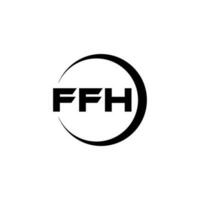 ffh brev logotyp design i illustration. vektor logotyp, kalligrafi mönster för logotyp, affisch, inbjudan, etc.