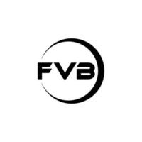 fvb brev logotyp design i illustration. vektor logotyp, kalligrafi mönster för logotyp, affisch, inbjudan, etc.