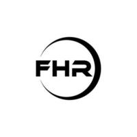 fhr brev logotyp design i illustration. vektor logotyp, kalligrafi mönster för logotyp, affisch, inbjudan, etc.