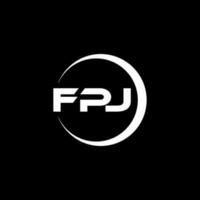 fpj Brief Logo Design im Illustration. Vektor Logo, Kalligraphie Designs zum Logo, Poster, Einladung, usw.
