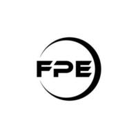 fpe brev logotyp design i illustration. vektor logotyp, kalligrafi mönster för logotyp, affisch, inbjudan, etc.