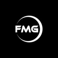 fmg brev logotyp design i illustration. vektor logotyp, kalligrafi mönster för logotyp, affisch, inbjudan, etc.