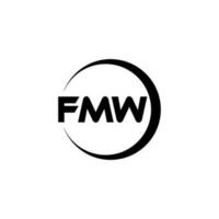 fmw brev logotyp design i illustration. vektor logotyp, kalligrafi mönster för logotyp, affisch, inbjudan, etc.