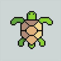 Pixel Kunst Illustration Schildkröte. pixelig Schildkröte. Meer Schildkröte Koralle Symbol pixelig zum das Pixel Kunst Spiel und Symbol zum Webseite und Video Spiel. alt Schule retro. vektor