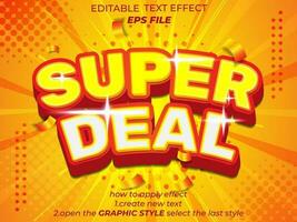 Super Deal Text Wirkung, Schriftart editierbar, Typografie, 3d Text. Vektor Vorlage