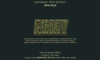 armén text effekt, typografi, 3d text vektor