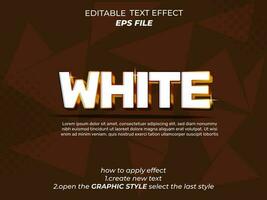 vit text effekt, typografi, 3d text. vektor mall