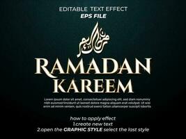 ramadan text effekt typografi, 3d text. vektor mall