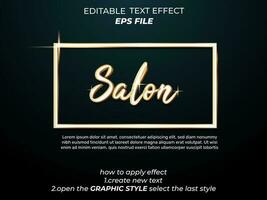 Salon Text Wirkung, Typografie, 3d Text. Vektor Vorlage