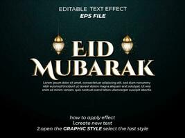 eid mubarak text effekt, typografi, 3d text. vektor mall