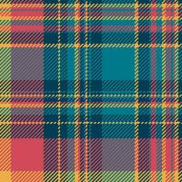 Plaid prüfen Hintergrund von Textur Muster Vektor mit ein Tartan Stoff Textil- nahtlos.