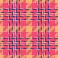 Textil- Hintergrund Stoff von nahtlos Vektor prüfen mit ein Tartan Textur Muster Plaid.