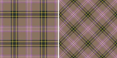 Hintergrund Muster Tartan von nahtlos Textil- Plaid mit ein Textur Vektor prüfen Stoff.