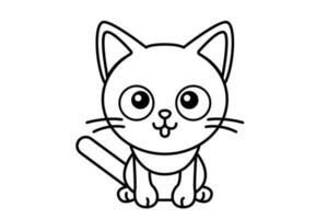 söt katt ClipArt, vektor illustration. tecknad serie kattunge ikon och logotyp. roligt pott klistermärke, design element, trendig skriva ut bild.