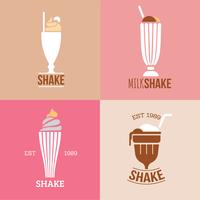 Vacker samling av Diner Milkshakes Logo vektor