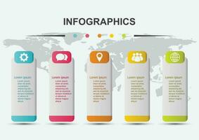 infographic design mall lutning regtangel banderoller med skugga vektor