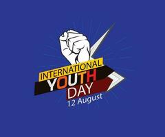 12 augusti internationell ungdom dag, kraft av ungdom logotyp symbole affisch. ungdom dag baner design logotyp vektor