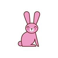 niedliche Kaninchen-Tier-Comic-Figur vektor