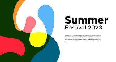 Vektor bunt Flüssigkeit abstrakt Hintergrund zum Sommer- Festival 2023
