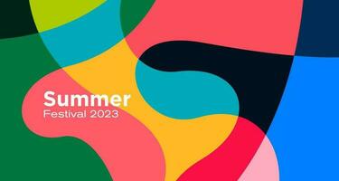 Vektor bunt abstrakt Flüssigkeit Hintergrund zum Sommer- Festival 2023