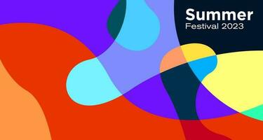 Vektor bunt abstrakt Flüssigkeit Hintergrund zum Sommer- Festival 2023