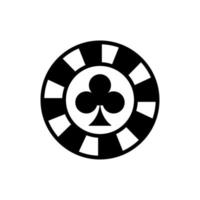 Casino-Chip mit Klee isoliertem Symbol vektor