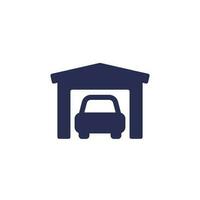 garage ikon med en bil vektor