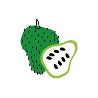 frisches Soursop-Frucht isoliertes Symbol vektor