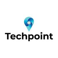 techpoint modern tech logotyp design vektor